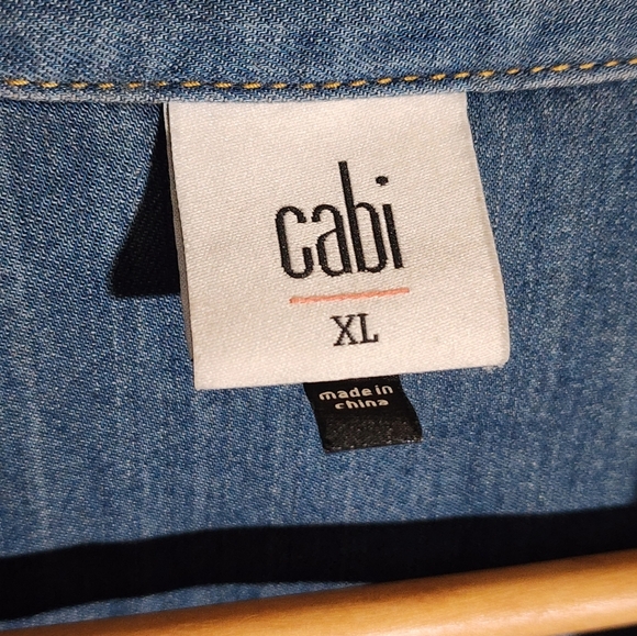Cabi Denim Button-Up Shirt with Gold Accents - Picture 4 of 5